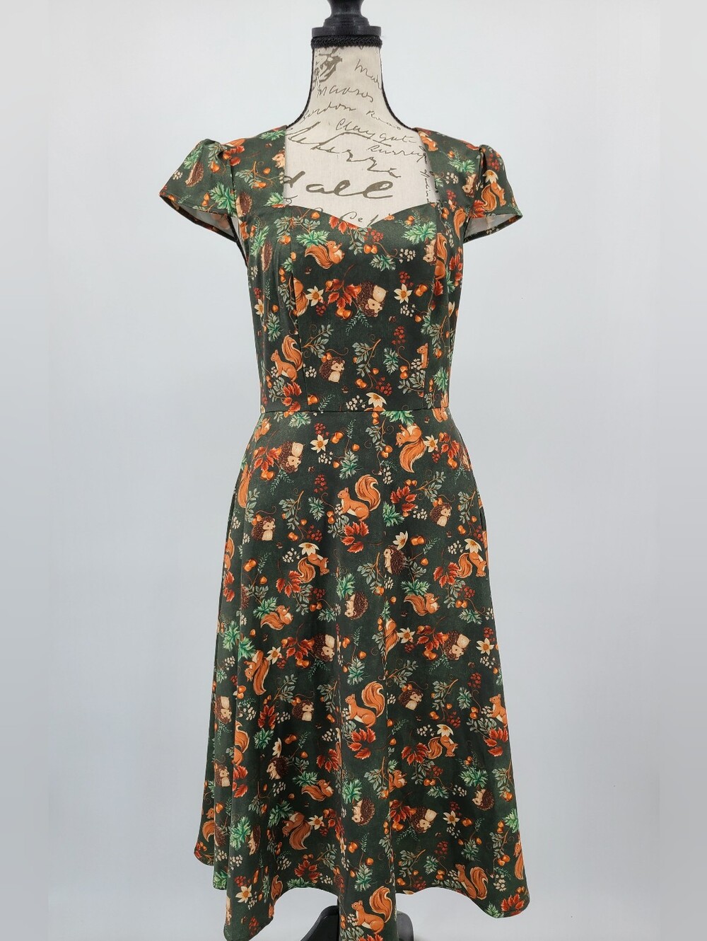 Voodoo Vixen Cottagecore Squirrel Midi Dress Size XS/2 - Picture 4 of 14